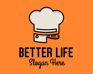 Chef Hat Chopping Knife logo design