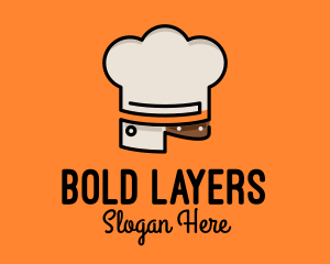 Chef Hat Chopping Knife logo design