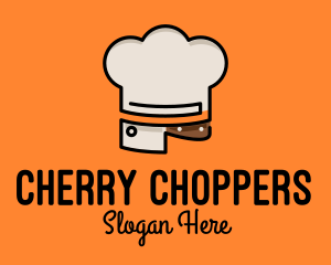 Chef Hat Chopping Knife logo design