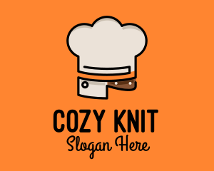 Chef Hat Chopping Knife logo design