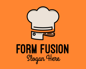 Chef Hat Chopping Knife logo design