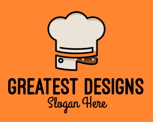 Chef Hat Chopping Knife logo design