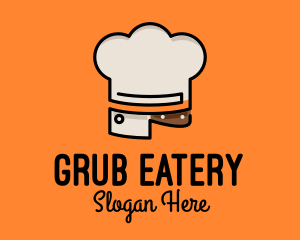 Chef Hat Chopping Knife logo design