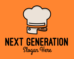 Chef Hat Chopping Knife logo design