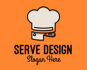 Chef Hat Chopping Knife logo design