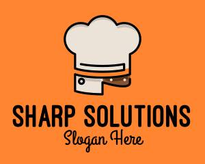 Chef Hat Chopping Knife logo design