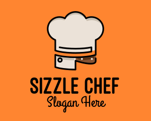 Chef Hat Chopping Knife logo design