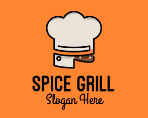 Chef Hat Chopping Knife logo design