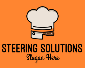 Chef Hat Chopping Knife logo design