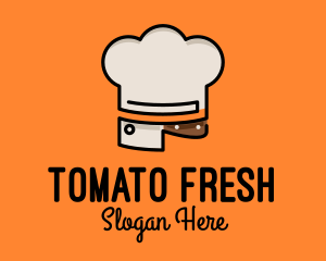 Chef Hat Chopping Knife logo design