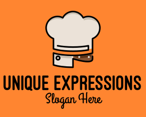 Chef Hat Chopping Knife logo design