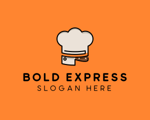 Chef Hat Chopping Knife logo design