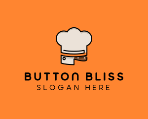 Chef Hat Chopping Knife logo design