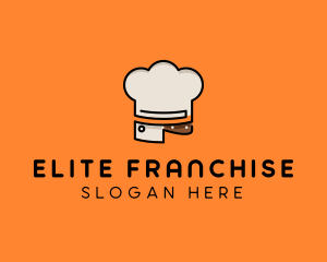 Chef Hat Chopping Knife logo design