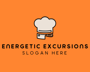 Chef Hat Chopping Knife logo design