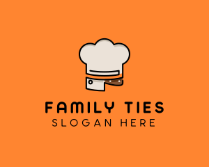 Chef Hat Chopping Knife logo design