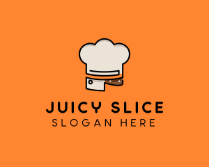 Chef Hat Chopping Knife logo design