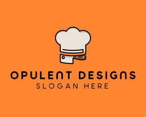 Chef Hat Chopping Knife logo design