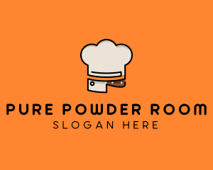 Chef Hat Chopping Knife logo design