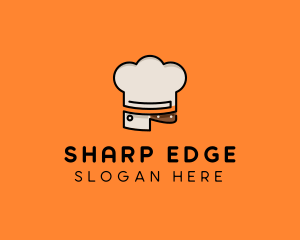 Chef Hat Chopping Knife logo design