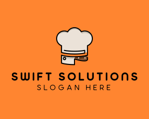 Chef Hat Chopping Knife logo design