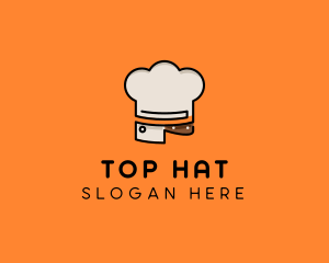 Chef Hat Chopping Knife logo design