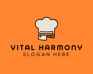 Chef Hat Chopping Knife logo design