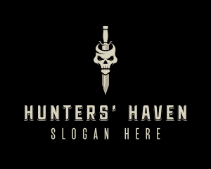 Skull Hunter Knife logo design