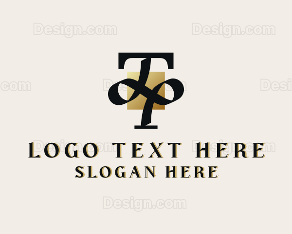 Elegant Feminine Brand Letter TP Logo