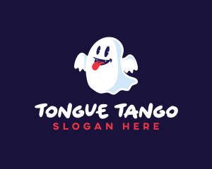 Tongue Ghost Halloween logo