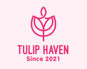 Pink Tulip Candle logo design