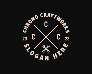 Hipster Wrench Handyman logo design