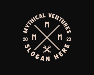 Hipster Wrench Handyman logo design