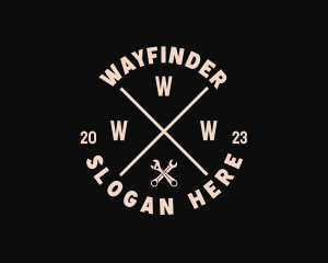 Hipster Wrench Handyman logo design