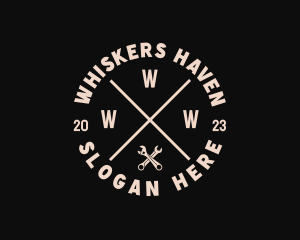 Hipster Wrench Handyman logo design