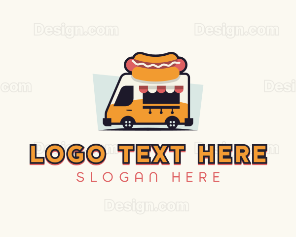 Hot Dog Food Truck Logo