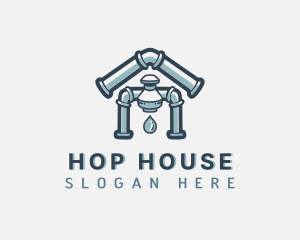 House Pipe Plumbing logo design