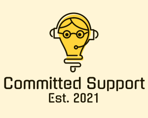 Tech Support Light Bulb  logo design