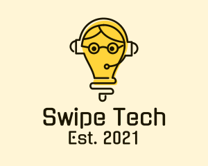 Tech Support Light Bulb  logo design