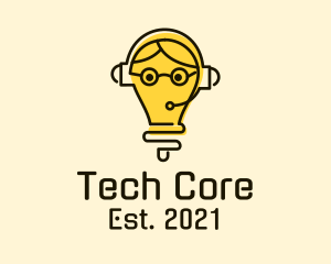 Tech Support Light Bulb  logo design