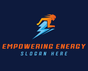 Fast Human Lightning logo design