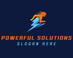 Fast Human Lightning logo design