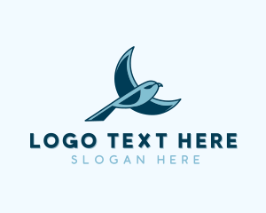 Blue Bird Flying logo design