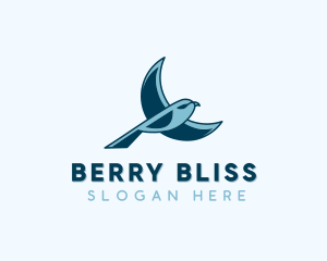 Blue Bird Flying logo design