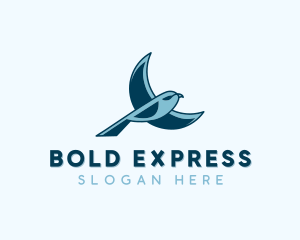 Blue Bird Flying logo design