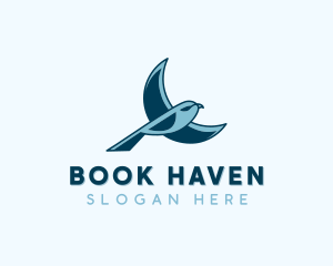 Blue Bird Flying logo design