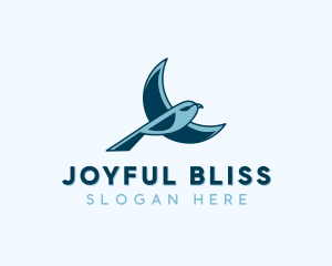 Blue Bird Flying logo design