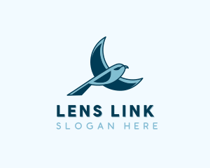 Blue Bird Flying logo design