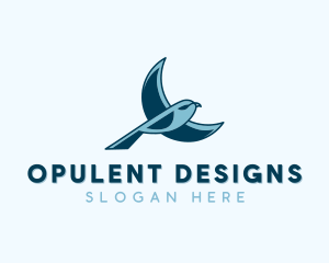 Blue Bird Flying logo design