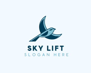 Blue Bird Flying logo design